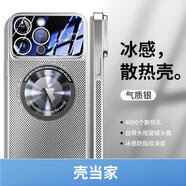 殼當(dāng)家 適用于iPhone13/14手機(jī)殼蘋(píng)果15/16Pro max保護(hù)套電鍍冰感散熱網(wǎng)孔大視窗磁吸創(chuàng)意男女潮款后外殼 氣質(zhì)銀【散熱殼】 iPhone15Pro max