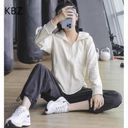 KBZ輕奢跑步運(yùn)動(dòng)服套裝女春秋冬款專業(yè)健身瑜伽服休閑寬松衣晨跑 象牙白外套+長(zhǎng)褲（二件套） XL（121-135斤）