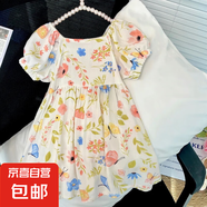 女童連衣裙夏季2025新款洋氣碎花裙兒童棉綢裙子中大童寶寶公主裙 S-花園故事-田園連衣裙 120 建議身高110-120