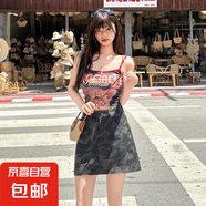 辣妹高腰顯瘦迷彩牛仔半身裙女夏季修身小個子包臀a字工裝短裙潮 迷彩短裙 XL 碼 建議120-130斤
