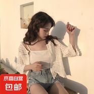 針織衫春夏薄款韓版吊帶外搭罩衫配裙子披肩鏤空外套上衣空調(diào)衫 白色 均碼