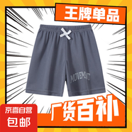 兒童短褲2025新款男童夏季冰絲薄款大童沙灘褲男孩夏天家居大褲衩 灰色 JA-短褲 120 CM