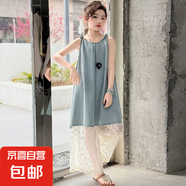 女童夏季套裝裙子女大童洋氣時髦牛仔連衣裙休閑兩件套潮 連衣裙 170
