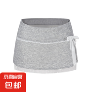 蝴蝶結(jié)蕾絲拼接半身裙女夏季防走光辣妹包臀短裙灰色高腰a字裙子 灰色 XL