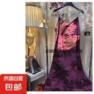 【暗夜梅紫】復古花色棉質麻感吊帶連衣裙寬松版A字裙遮肉裙8106 紫花吊帶裙 XL （115-130斤）