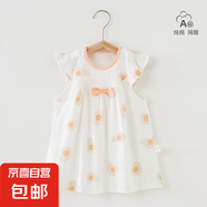 女童連衣裙夏季薄款純棉洋氣韓版公主裙嬰兒衣服女寶寶裙子夏裝 好運彩蛋荷葉袖 100