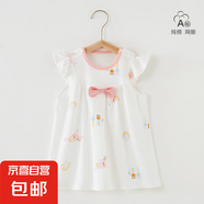 女童連衣裙夏季薄款純棉洋氣韓版公主裙嬰兒衣服女寶寶裙子夏裝 彩虹飛馬荷葉袖 80