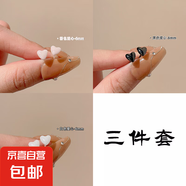 彩色生物陶瓷養(yǎng)耳釘簡約甜美可愛陶瓷耳釘女耳飾睡覺免摘全瓷耳棒 甜美3件套【3對裝】