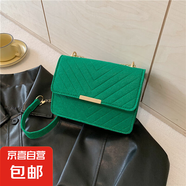 高級(jí)質(zhì)感鏈條包包女2025新款潮時(shí)尚百搭單肩斜挎包復(fù)古洋氣小方包 綠色