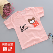 兒童短袖t恤純棉外貿(mào)童裝批發(fā) 夏季半袖女童體恤男童上衣半袖衣服 口袋熊 100 /65#-建議身高90-100cm