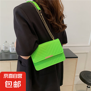 高級(jí)質(zhì)感鏈條包包女2025新款潮時(shí)尚百搭單肩斜挎包復(fù)古洋氣小方包 淺綠