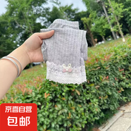 女童夏季薄款蕾絲邊打底褲外穿中大童九分褲洋氣薄款女童涼涼褲 灰色-九分-涼涼褲 100