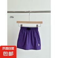 女童速干短袖T恤夏季新款中大童工裝裙褲兩件套女孩安全裙褲套裝 深紫-裙褲 【小占比0422】 150