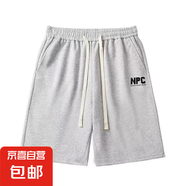 夏季新款美式運動五分褲男士寬松直筒休閑短褲女中褲 短褲NPC口袋灰色 4XL