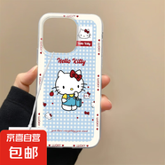 手機殼適用蘋果/華為/榮耀/小米/紅米/OPPO/VIVO手機殼保護套藍格凱蒂貓全包IMD手機殼 IMD白底-藍格凱蒂貓 榮耀90