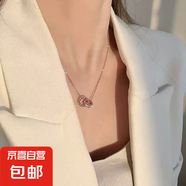 韓版雙環(huán)羅馬數(shù)字鎖骨鏈ins輕奢小眾設(shè)計(jì)感項(xiàng)鏈女生日禮物頸鏈 雙環(huán)羅馬數(shù)字項(xiàng)鏈金色