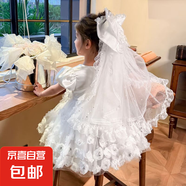 2025夏裝新款女童蓬蓬裙表演裙走童裙公主裙 頭紗 110