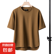 男士休閑運(yùn)動(dòng)夏季薄款男孩短袖短褲2025新款純色青少年家居服套裝 TZ305卡其色【單T】 XL