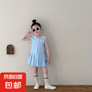 2025夏季新款女寶蝴蝶結(jié)裙子學(xué)院風(fēng)姐妹裝復(fù)古百褶裙娃娃領(lǐng)連衣裙 翻領(lǐng)學(xué)院風(fēng)連衣裙 100