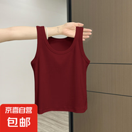 夏季新款女裝潮流打底衫百搭辣妹短款無袖小背心內(nèi)搭外穿時(shí)尚上衣 048-安可拉紅 XL 建議115-130斤