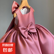 女寶寶一周歲禮服女高端日常生日禮服花童蓬蓬裙兒童生日公主裙子 豆沙色 140 cm
