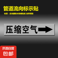 反光膜管道標(biāo)識貼紙標(biāo)識牌介質(zhì)管道標(biāo)識流向箭頭色環(huán)標(biāo)簽貼自來水進(jìn)水回水壓縮空氣蒸氣天然氣消防管路警示牌 壓縮空氣【10張】 4x20cm