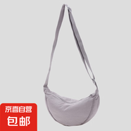 潮牌休閑單肩斜挎包女包2025夏季新款百搭簡約純色餃子包 灰色