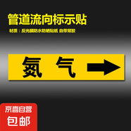 反光膜管道標識貼紙標識牌介質(zhì)管道標識流向箭頭色環(huán)標簽貼自來(lái)水進(jìn)水回水壓縮空氣蒸氣天然氣消防管路警示牌 氮氣【10張】 6x30cm