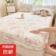 2025新款床笠單件純棉全棉全包床墊罩防潮防滑床單床套罩四季通用 棉立方-花清雅香【吸濕透氣】 180*200cm單床笠