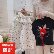 兒童防蚊褲夏季親子闊腿褲中大童直筒褲女童闊腿褲蕾絲花邊休閑褲 白色 100 碼建議身高90-100cm