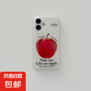 英文紅蘋果適用iphone16手機(jī)殼配件蘋果華為vivo小米OPPO榮耀套 白色[滿屏]-透白-LIYIK7651英文紅蘋果 華為nova5/nova5pro
