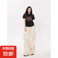 純棉正肩短袖t恤女辣妹jazz修身顯瘦美式甜辣上衣夏GXXX11-50160 黑色（高質(zhì)量款） XL