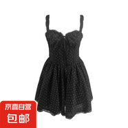 復古波點(diǎn)吊帶連衣裙女2025夏季法式設計感花邊小眾裙子后背松緊 黑色 波點(diǎn) M