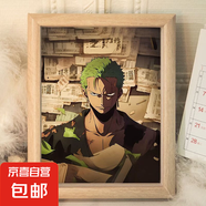 海賊王路飛索隆擺臺(tái)相框桌面擺件飾品二次元生日禮物ins裝飾畫框 港風(fēng)索隆 8寸