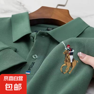保羅短袖polo衫男潮流條紋翻領(lǐng)刺繡中青年男士商務(wù)休閑半袖T恤男 CS坊-R02綠色 升級版高質(zhì)量款 2XL （建議135-150斤以內(nèi)）