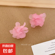 元氣少女春夏彩色多巴胺花朵耳環(huán)女2025新款高級感耳釘甜美耳飾潮 淺粉色