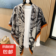 小格子亞麻圍巾女夏季2024新款防曬大方巾薄款絲巾空調(diào)房外搭披肩 mzf-082 130*130cm