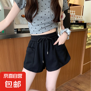 韓版百搭休閑運(yùn)動短褲女2025夏季新款高腰顯瘦外穿熱褲a字短褲女 黑色【貝貝棉-原版品質(zhì)】 L 【105-120斤】