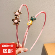 兒童糖果色發(fā)箍2025新款夏女童劉海碎發(fā)整理神器頭箍小女孩壓發(fā)卡 4#粉色花朵女孩（兩件套）