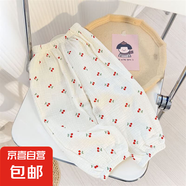 兒童韓版棉紗防蚊褲2025夏季新款男女童寶寶雙層紗布休閑透氣長褲 小櫻桃 90