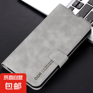 一加13保護殼適用于oneplus12/11/9/8/7/ACE2/3/5保護套磁吸親膚翻蓋插卡支架全包邊手機套 淺灰色 1+13