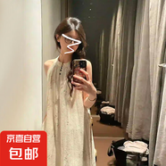 新中式法式掛脖無(wú)袖連衣裙子2025早春季新款氣質(zhì)打底絕美長(zhǎng)裙女夏 圖片色 M