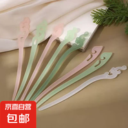 復(fù)古發(fā)簪古代簪子醋酸發(fā)釵日常盤發(fā)簪子現(xiàn)代藝術(shù)品仿玉簪古董文玩 仿白玉發(fā)簪隨機三支
