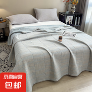 全棉三層紗布毛巾被純棉夏季毛毯辦公室午睡毯被子沙發(fā)多功能蓋毯 知意-淺藍(lán)【親膚舒適.柔軟透氣】 150*200cm【100%全棉】