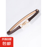 免打孔啞光卡扣調(diào)節(jié)腰帶女裙帶裝飾連衣裙黑色細(xì)皮帶配襯衫 8801咖啡色