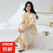 睡裙女款夏季純棉短袖睡衣孕婦寬松大碼200斤胖mm夏天長(zhǎng)裙家居服 Z31021 4XL