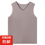 背心男士冰絲無痕純色打底衫夏季薄款運(yùn)動坎肩內(nèi)衣無袖t恤速 灰紫 2XL