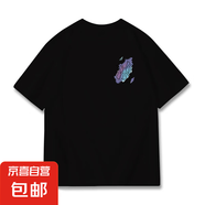 220克純棉夏季短袖T恤男女時(shí)尚個(gè)性潮流簡(jiǎn)印花圓領(lǐng)上衣情侶B701YL 黑色【3502】 XL