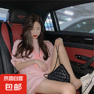 2025夏季中長款寬松閨蜜裝打底衫女卡通ins圓領(lǐng)大碼短袖T恤 淺粉 XL