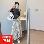 小個子復(fù)古碎花半身裙女春2025夏季新款高腰顯瘦蛋糕裙大擺A字裙 高個子杏色 身高158-180CM 2XL 建議130-150斤